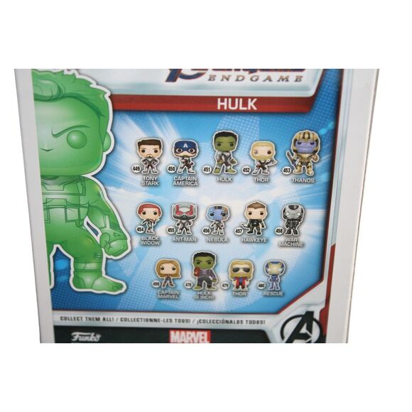 Funko Pop Marvel Avengers Endgame Hulk #499 Green Chrome (Walmart Exclusive) - Picture 8 of 11